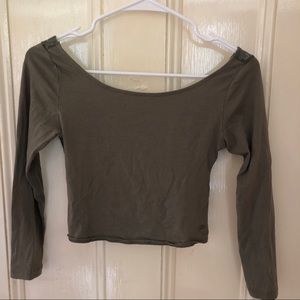 American Eagle army green crop top